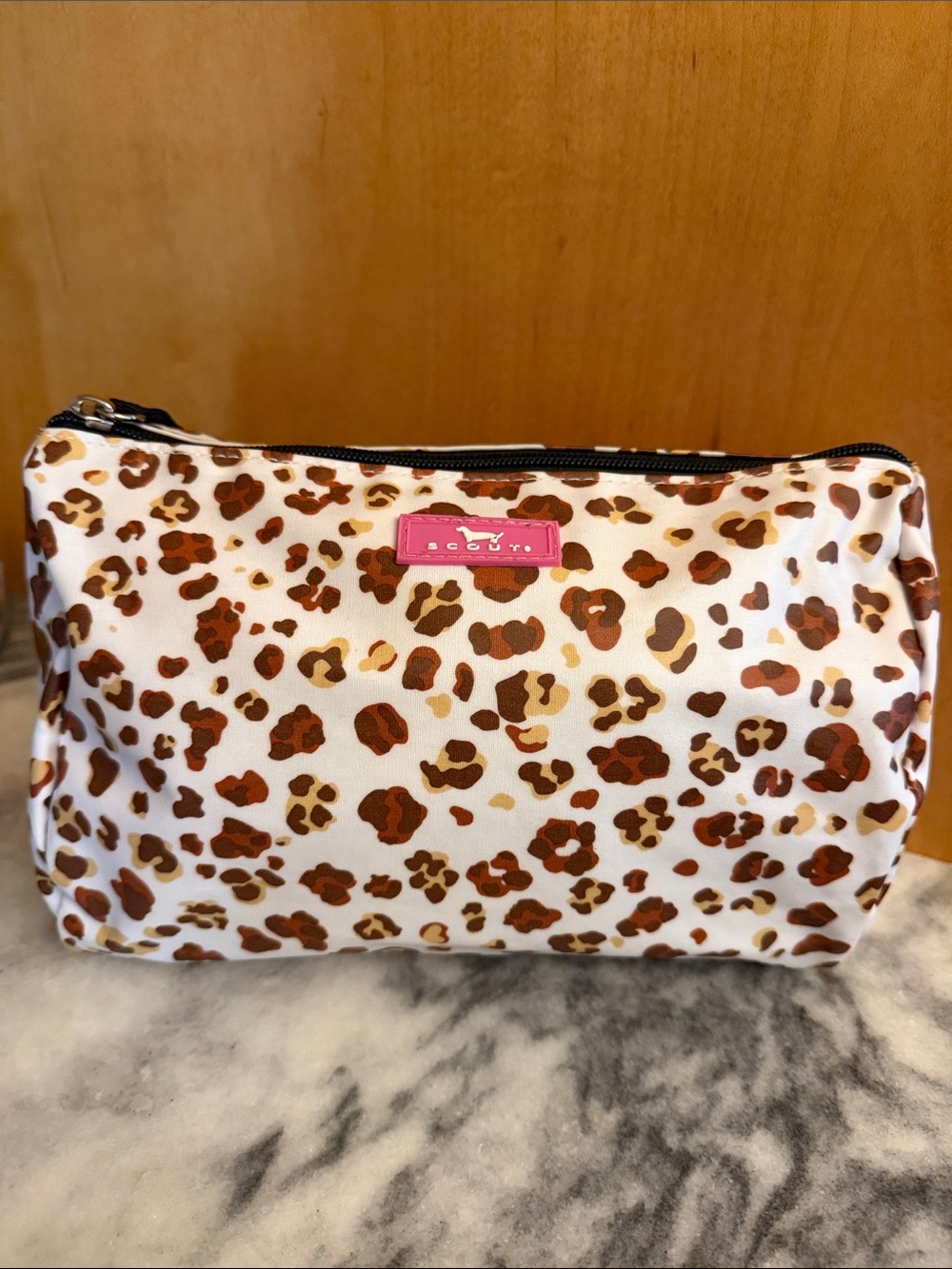 SCOUT Packin' Heat makeup bag in leopard 🐆 print pattern